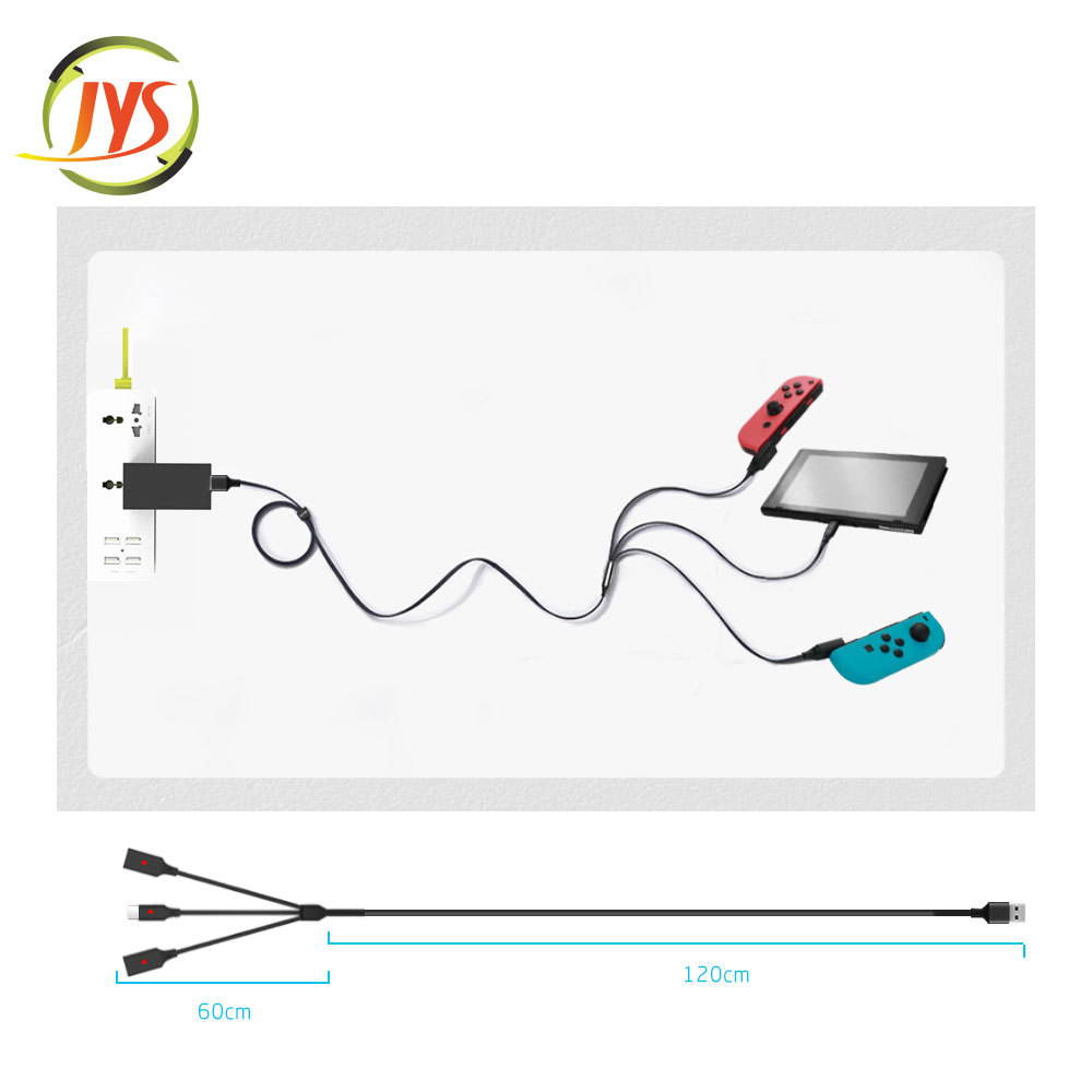 JYS-NS190 3 In 1 1.8M Charging Cable For Nintendo Switch JoyCon Data Cable Type C Charger