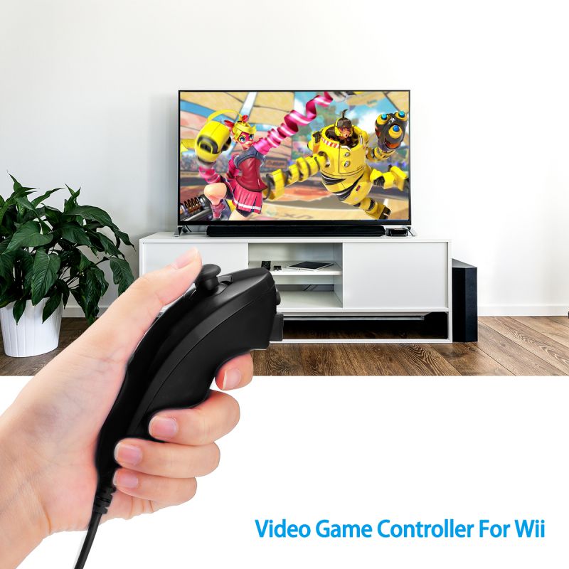 FirstPower Wii Nunchuck Controller,Nunchuck Joystick Gamepad Controller for Wii/Wii U Console (White)