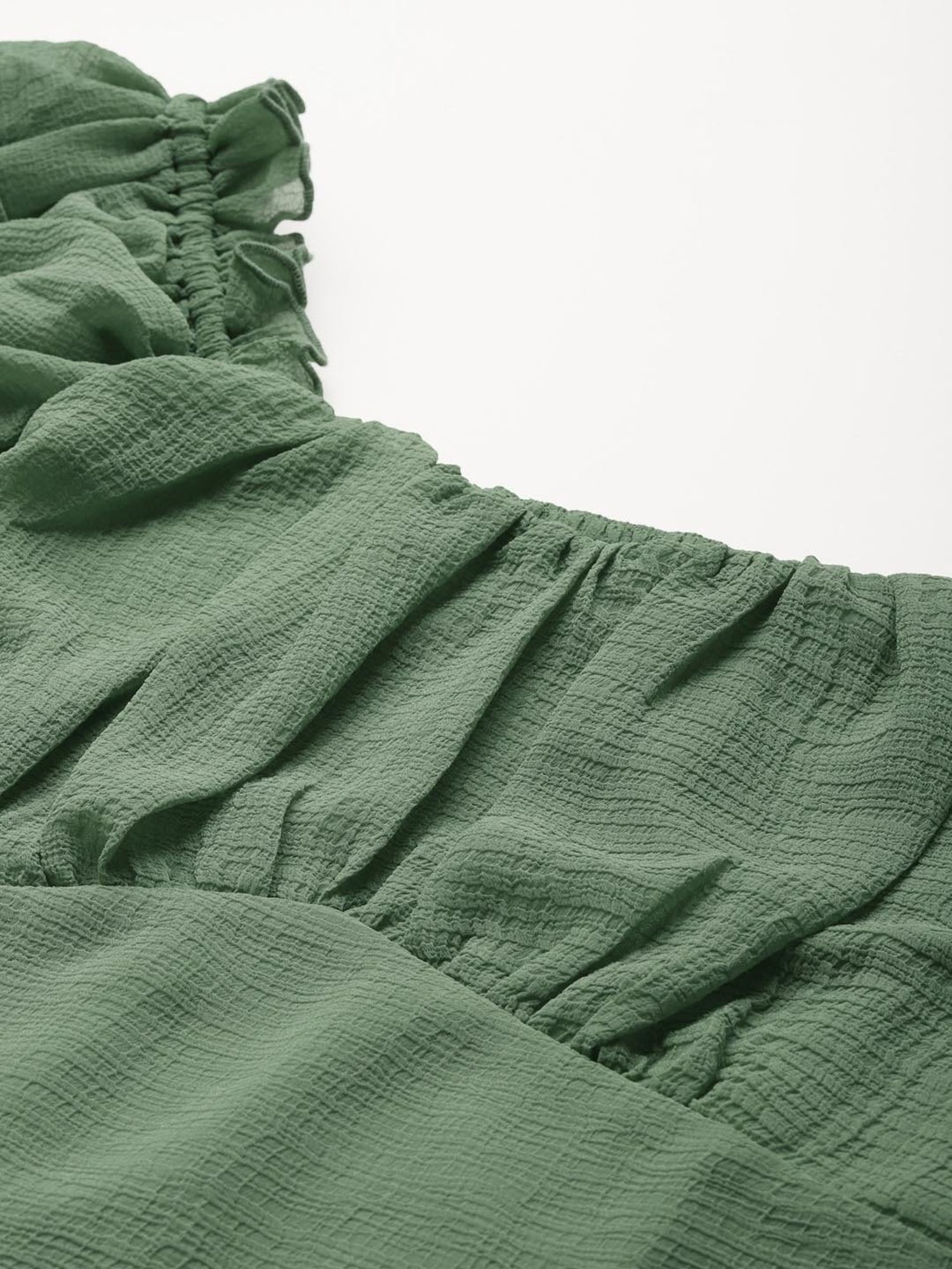 Melon by PlusS Green Textured Crop Top