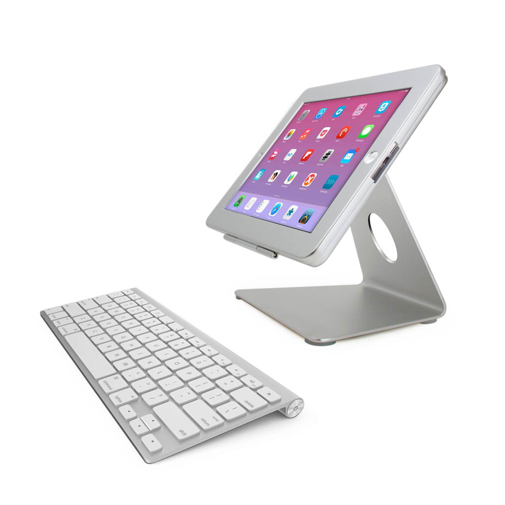 Angel POS iPad Desktop Anti-Theft POS Stand Holder Enclosure with Lock & Key for Retail Kiosk iPad 2 3 4 5/air work with your iPad like iMac