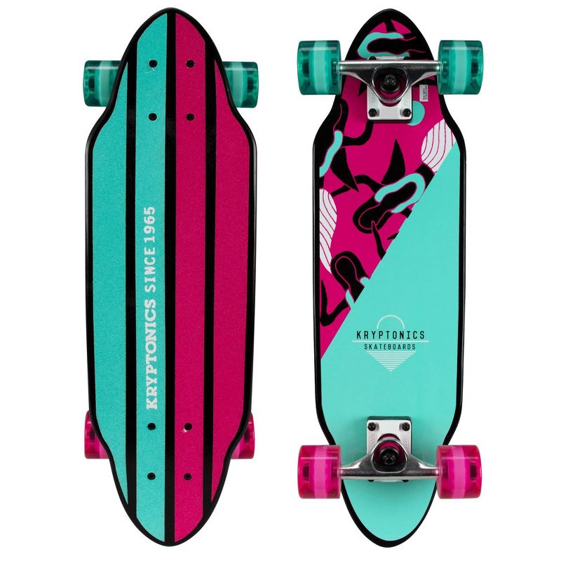 Kryptonics 26" Mini Cutaway Mermaids Cruiser Board - Teal/Pink