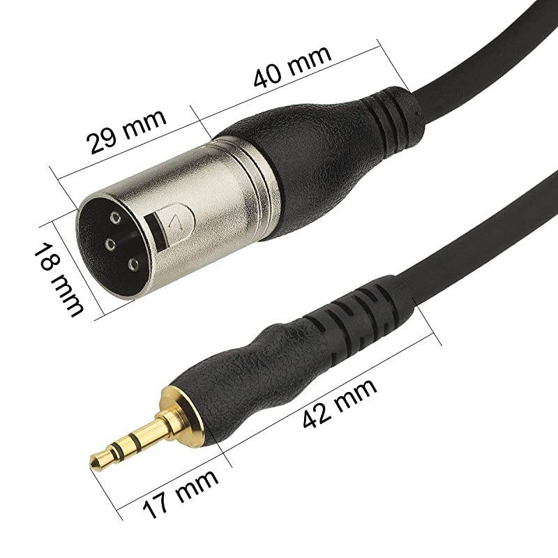 Gold-Plated 10FT(1/8-inch)3.5mm TRS to Y-Type XLR Male Splitter Jumper,1/8" TRS to 2 XLR Male Y-Separator interconnect (2 Packs)&hellip;