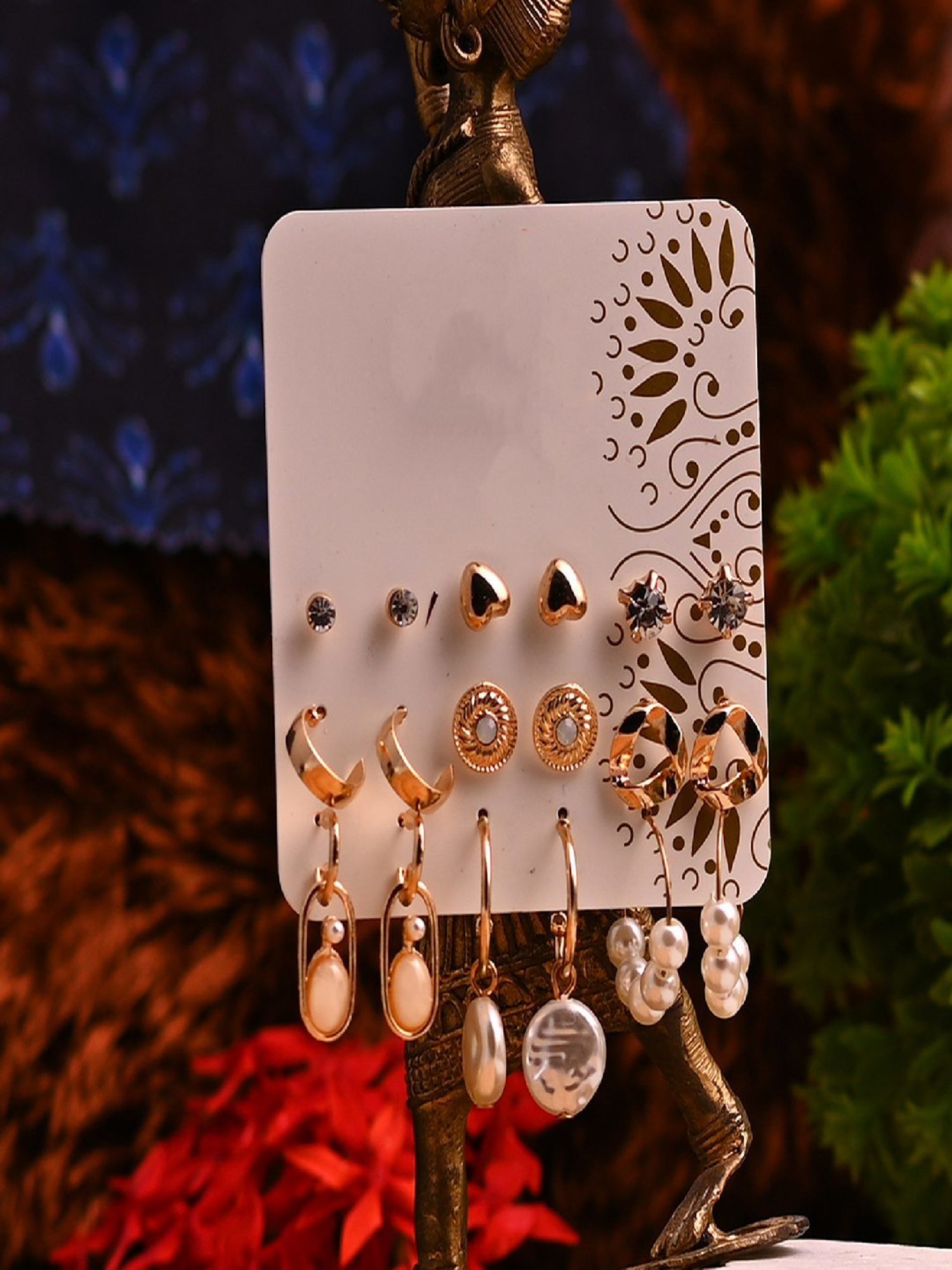 Jewelz Stylish Combo of Earrings for Girls & Women