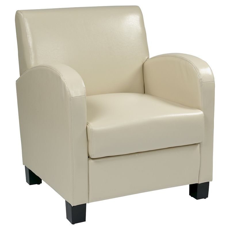 Eco Leather Club Chair Cream/Espresso - OSP Home Furnishings