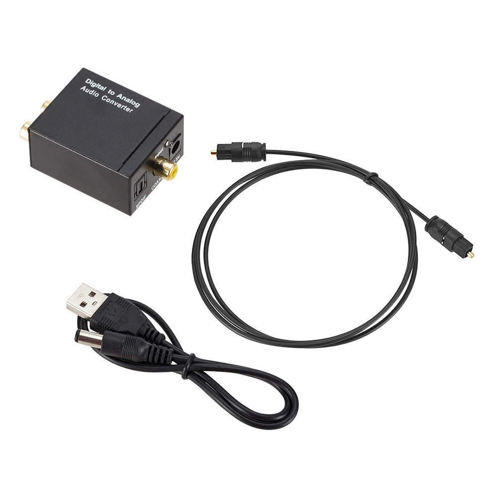 3.5mm Digital to Analog Audio Converter Optical Fiber Coaxial Signal to Analog Audio Adapter