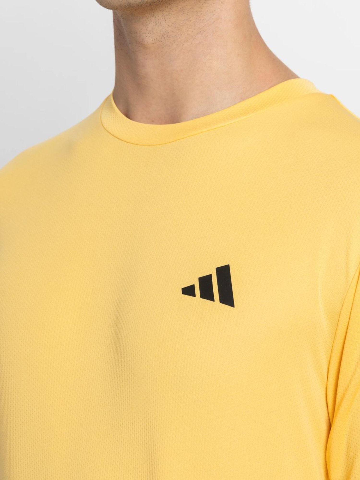 Adidas Orange Regular Fit Texture T-Shirt