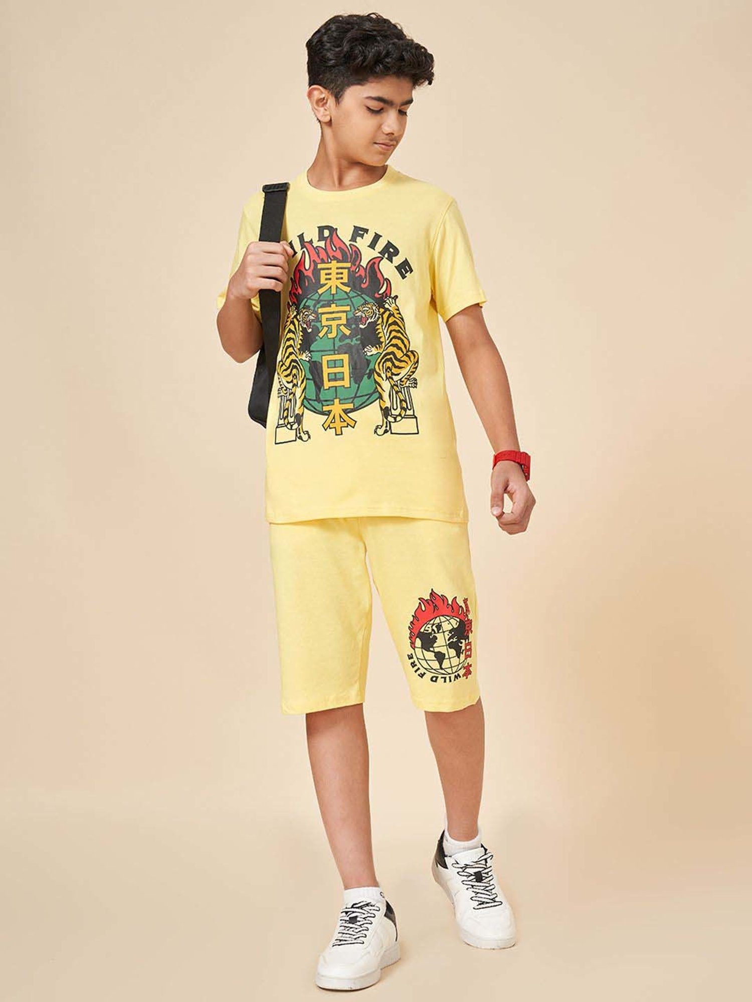 Coolsters by Pantaloons Boys Pale Banana Cotton Printed T-Shirts