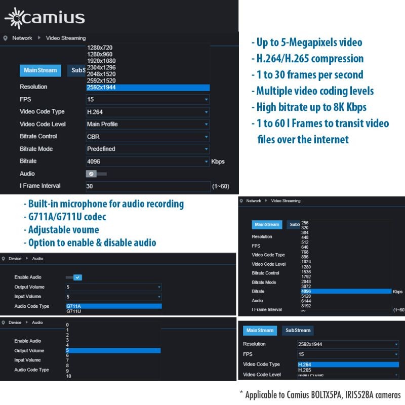 3 camera pack Camius PoE IP Dome Security Camera, Wide Angle 2.8mm Lens, Built-in microphone for audio, 100ft Night Vision, Metal Dome, Onvif, RTSP, DDNS, P2P, FTP, PC Mac Mobile compatible-IRIS528A