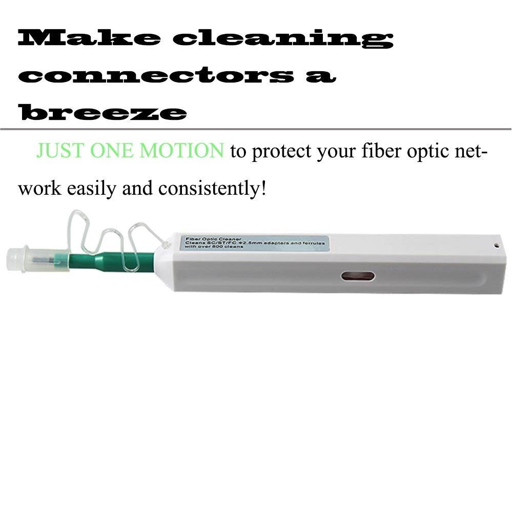 TUTOOLS Fiber Optic CleanerFiber Optic connectors CleaningFiber Optic Cleaner Pen with 800+ Cleans for 2.5mm SC/ST/FC Ferrules Push Type