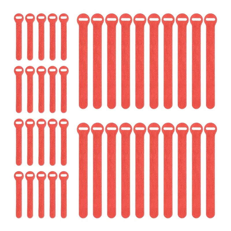 Storage SelfGripping Reusable Cable Ties Watermelon Pink 40 Pack 20 4 Straps 20 8 Straps Hook and Loop Cord and Wire Organizer for Computer PC and Desk Cable Management