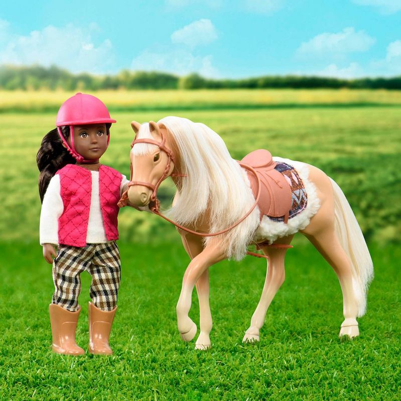 Lori Doll Horse with Accessories - American Quarter Horse Caramel