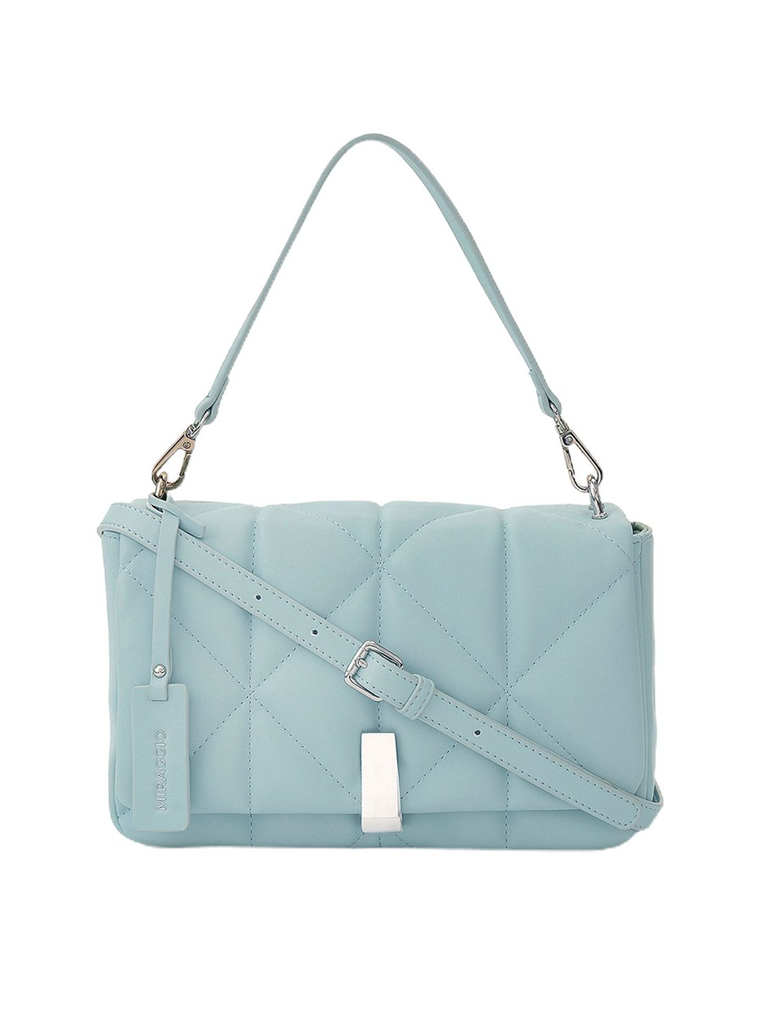 Miraggio Genevieve Light Blue Quilted Medium Shoulder Handbag