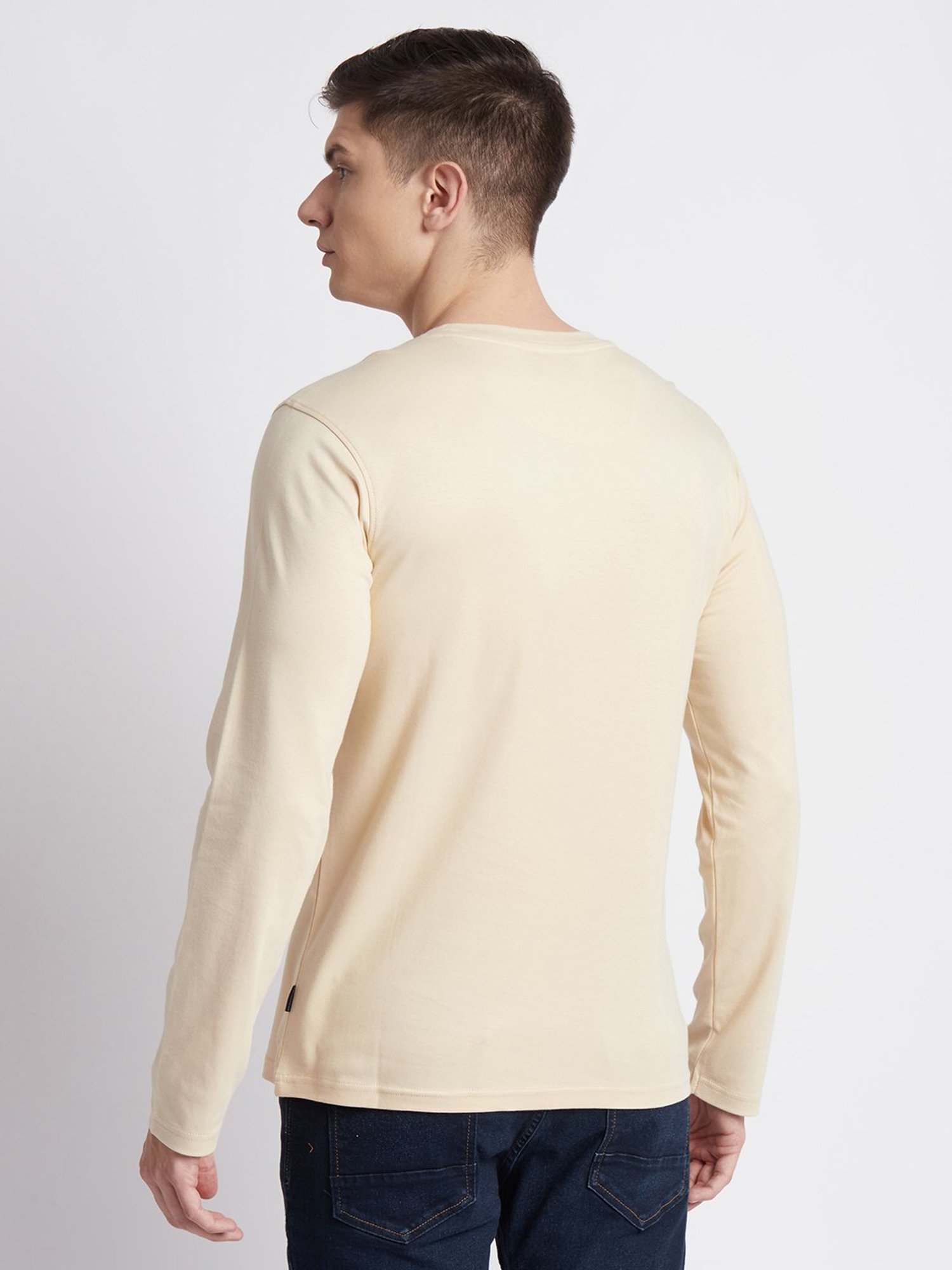 Beverly Hills Polo Club Cream Regular Fit Pure Cotton Crew T-Shirt