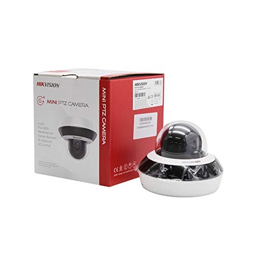Hikvision 4MP HD PTZ Outdoor POE IP Camera DS-2DE2A404IW-DE3, Pan/Tilt/2.8mm~12mm 4X Optical Zoom, 4-Megapixel (2560x1440),Night Vision 20m,SD Card Recording,Audio Input Output IP66 IK10 H.265+, 1-Pcs