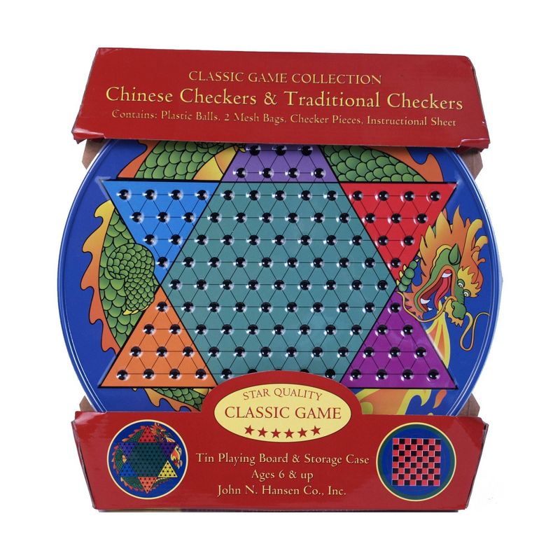 Chinese Checkers Game & Traditional Checkers Tin