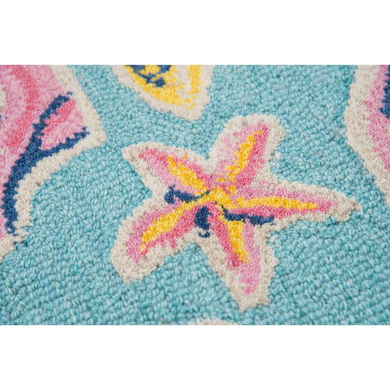 2'6"X4' Tufted Seashell Accent Rug Blue - Rizzy Home