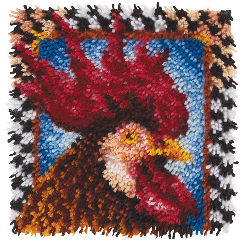 Wonderart Latch Hook Kit 12"X12"-Rooster