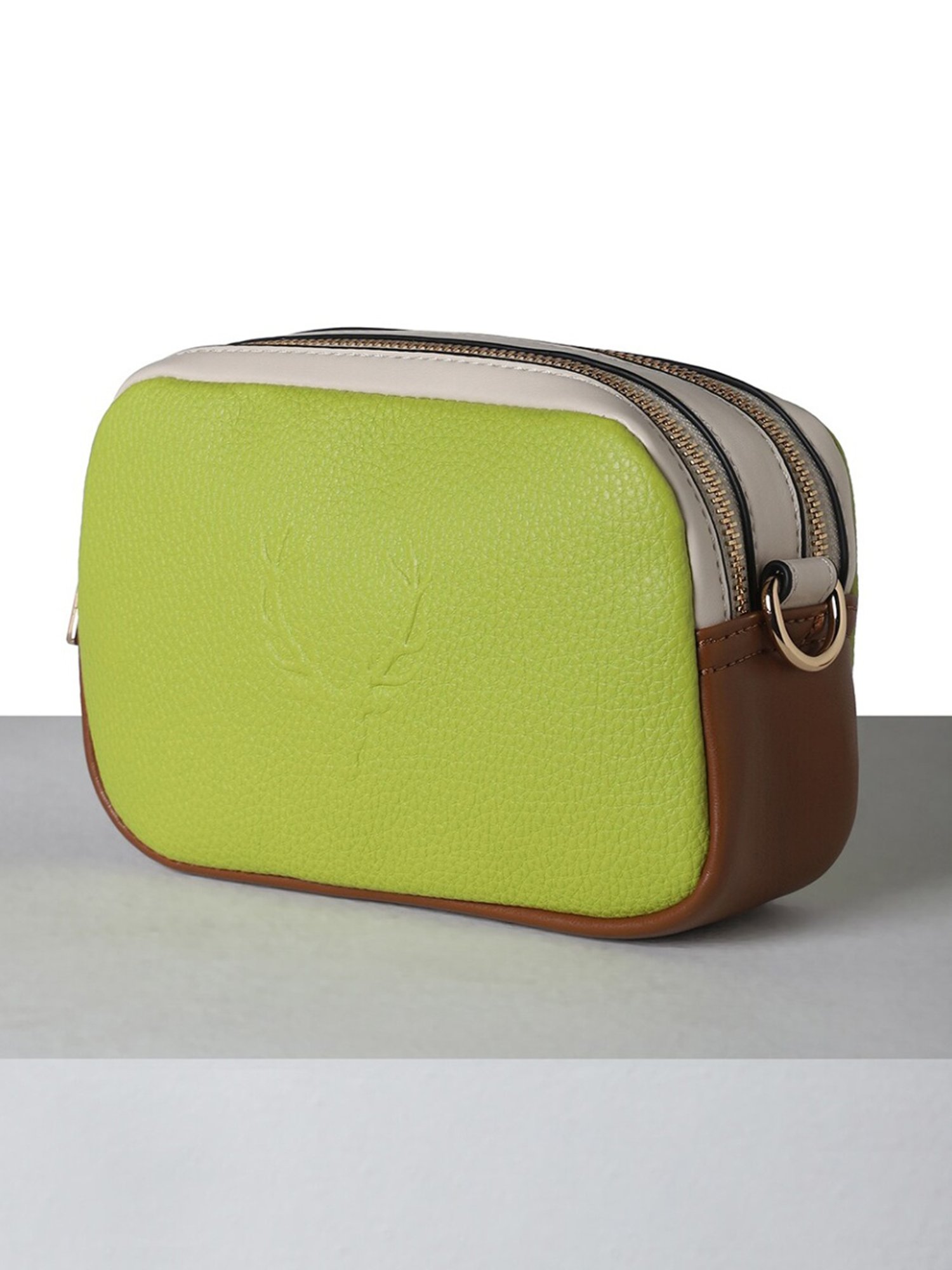 Allen Solly Green Solid Medium Sling Handbag