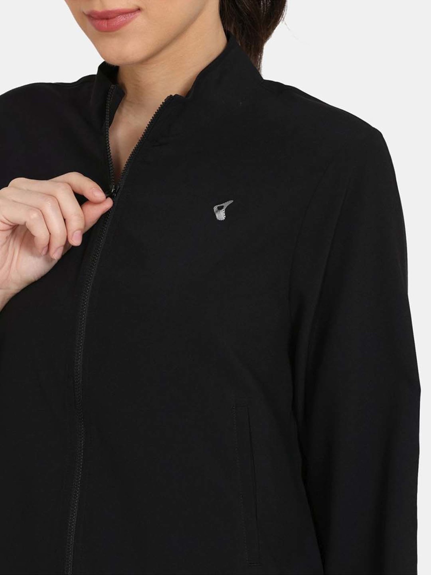 Zelocity by Zivame Jet Black Regular Fit Sports Jacket