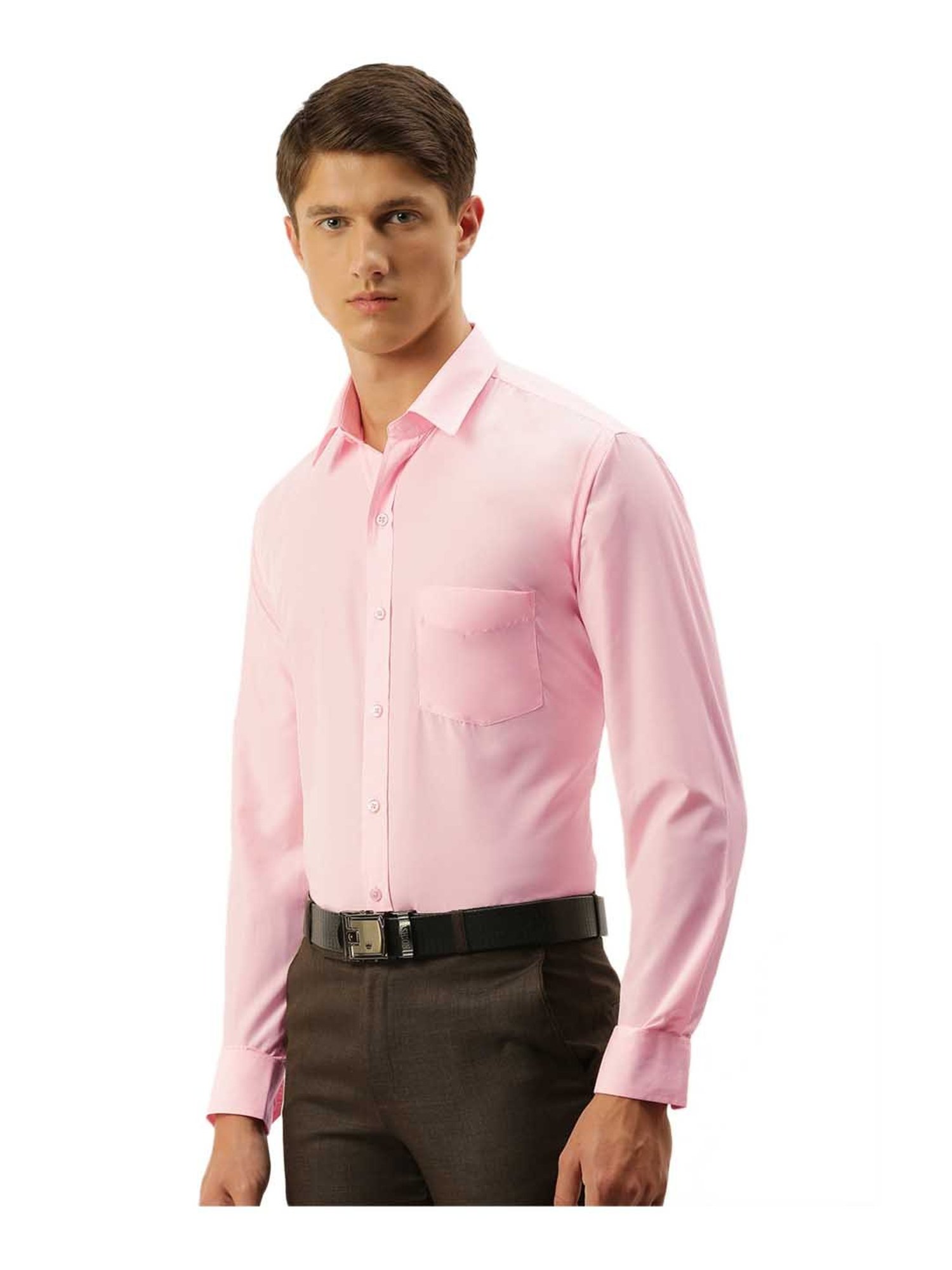 English Navy Light Pink Full Sleeves Shirt