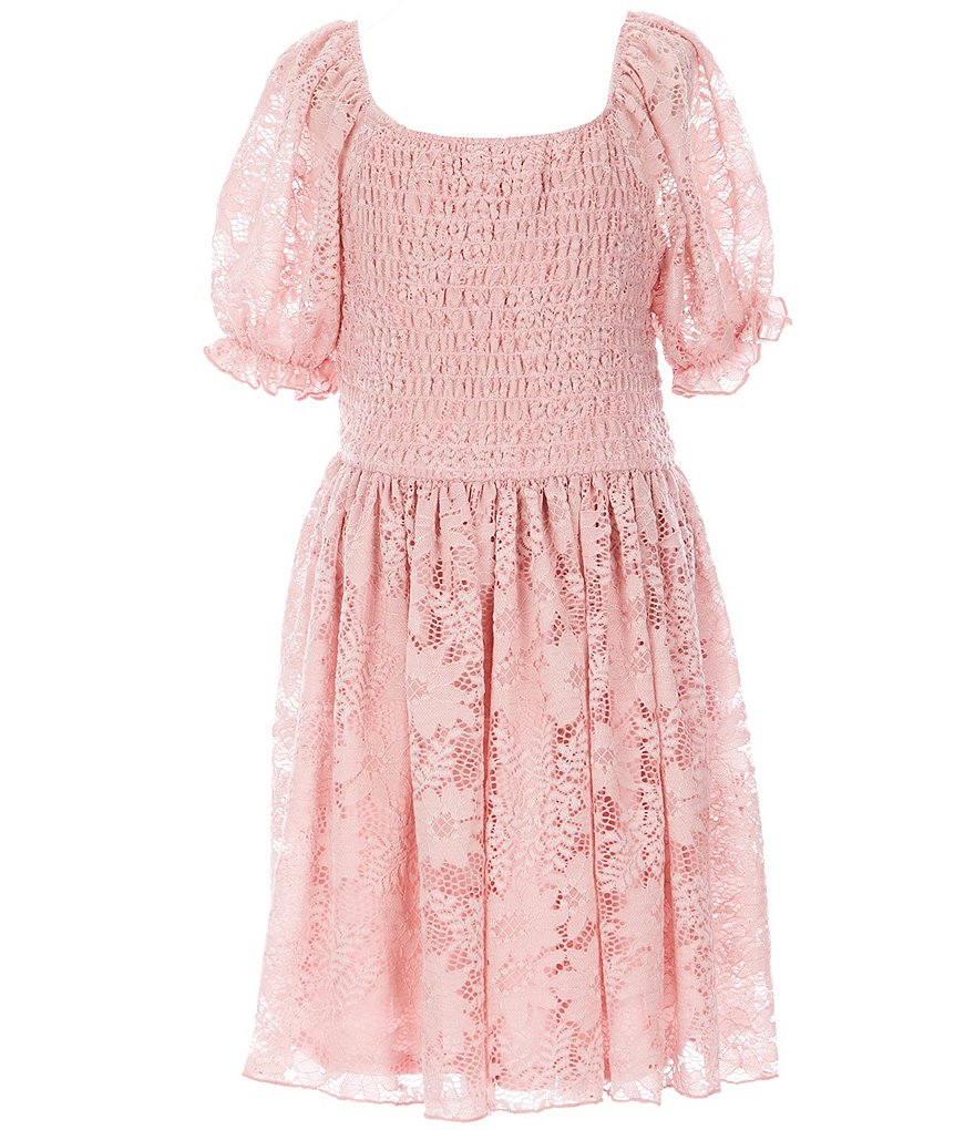 Zunie Big Girls 7-16 Puff-Sleeve Lace A-Line Dress