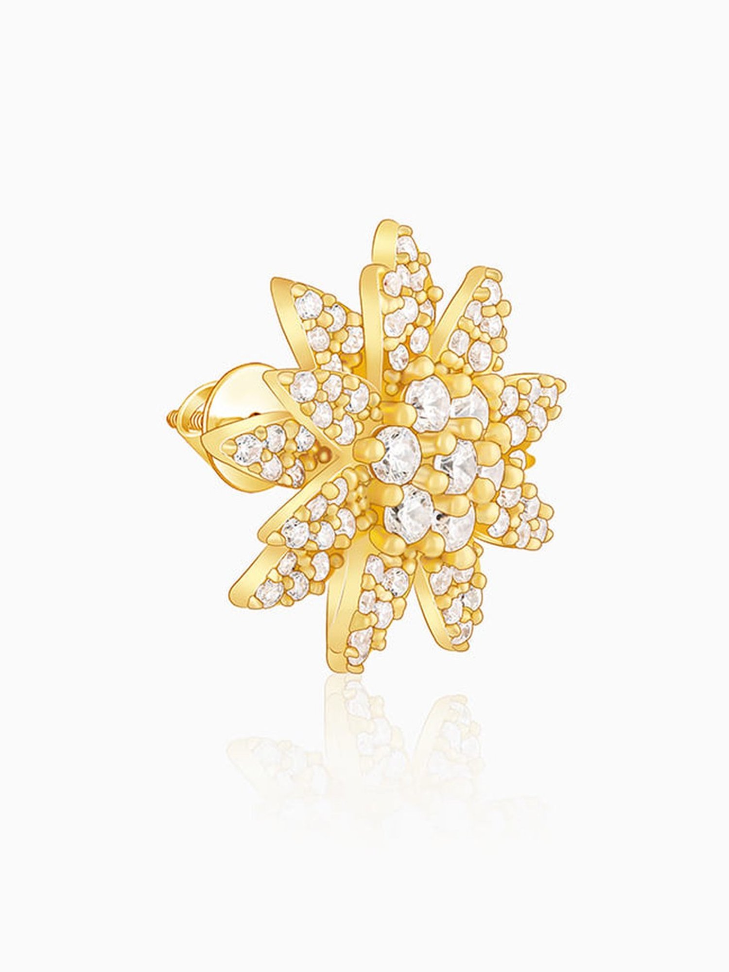 GIVA 925 Silver Golden Petals Studs for Women & Girls