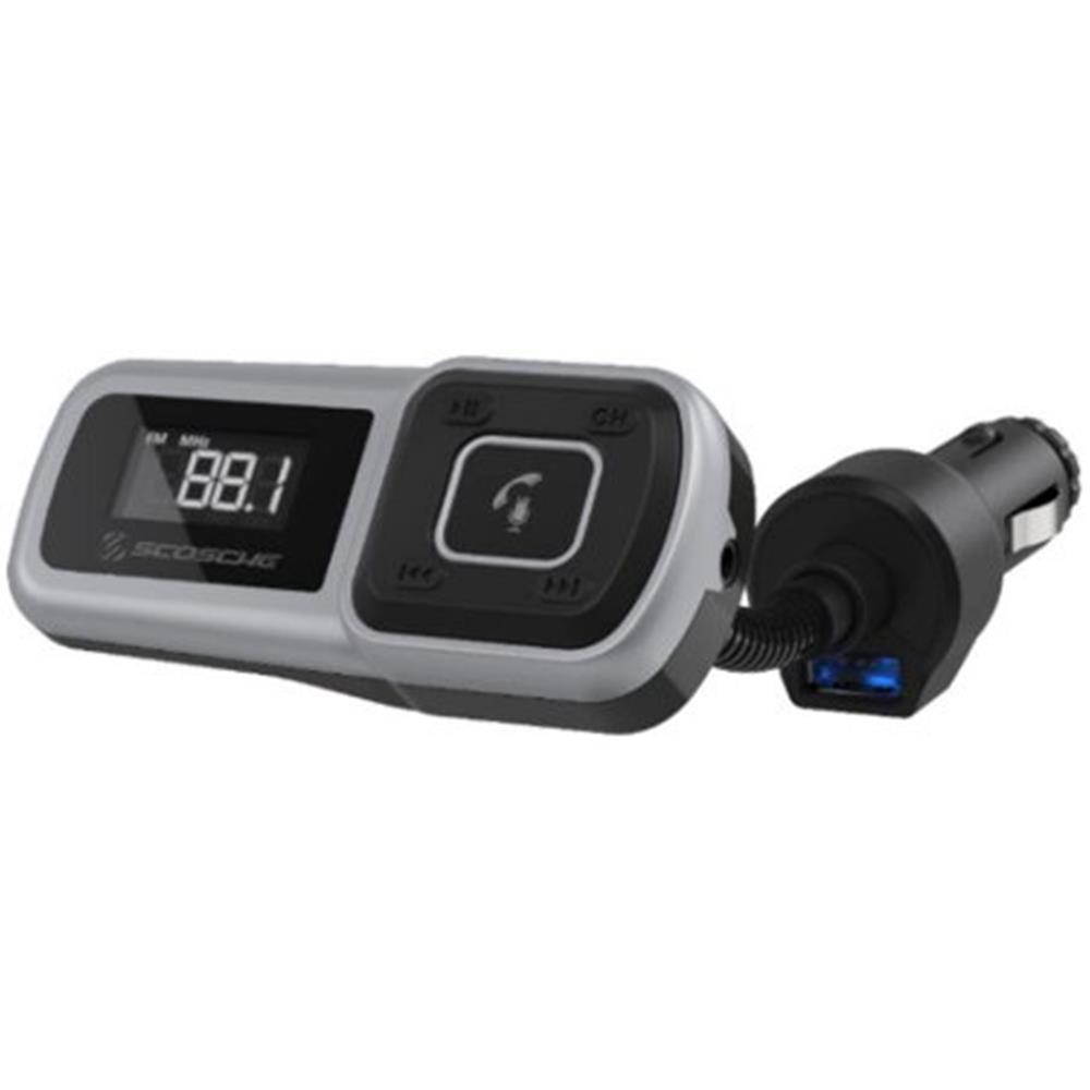 Scosche Bluetooth FM Transmitter with USB Port for Mobile Devices, Gray