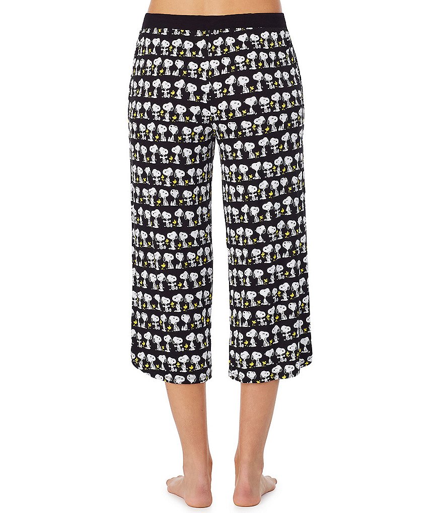 Peanuts Snoopy Print Knit Capri Sleep Coordinating Drawstring Pants