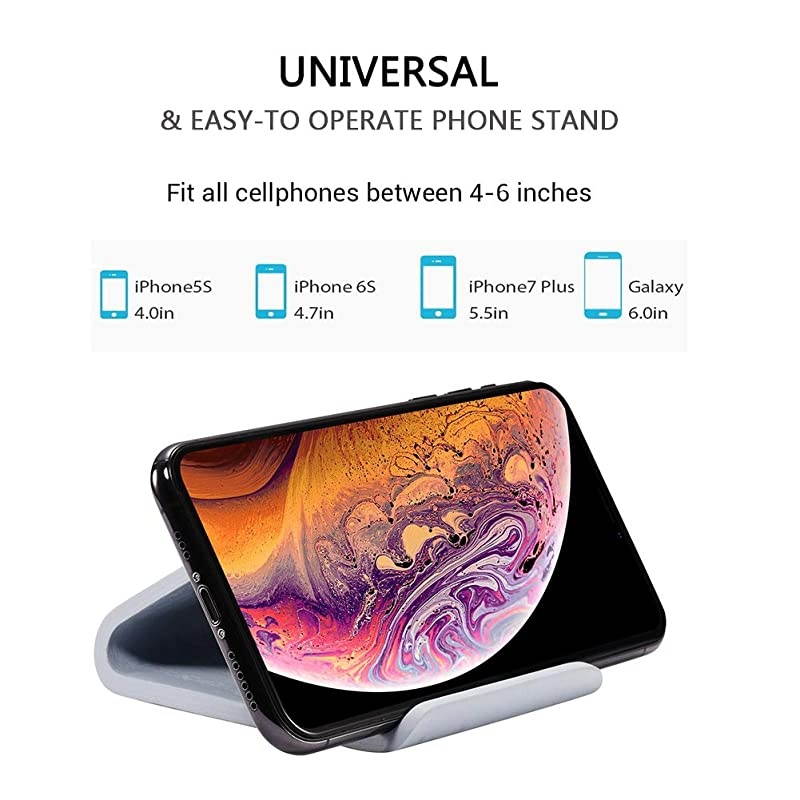 Wood Cell Phone Stand for iPhone 5 6 7 8 X Plus, LG, Huawei, XiaoMi, Samsung Galaxy S5 S7 S6 (Oak Wood Black)