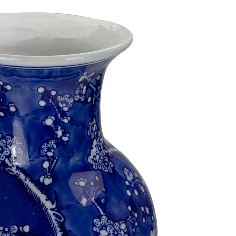 Raz Imports 18.25" Blue and White Ceramic Cherry Blossom Vase