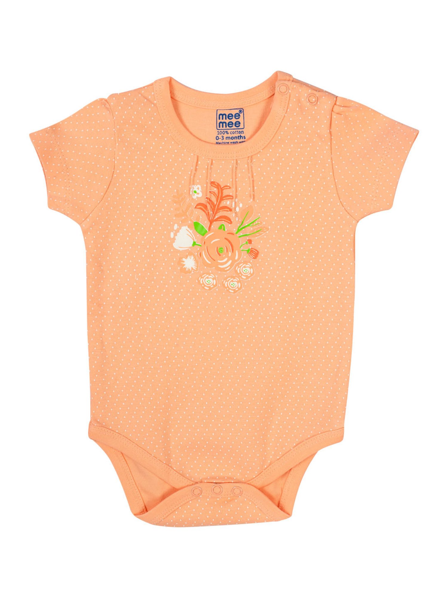 Mee Mee Kids Peach Printed Bodysuit (Pack Of 2)