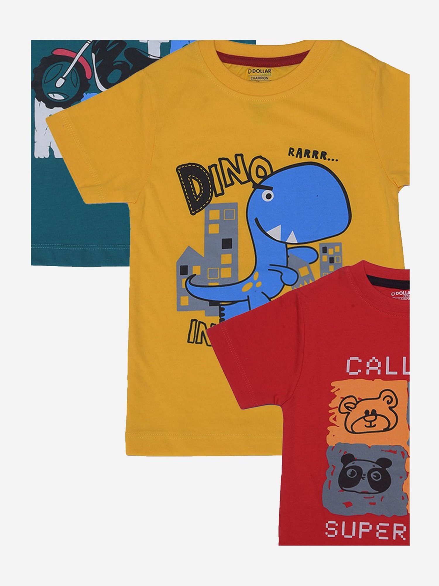 Dollar Boys Assorted Printed T-Shirt (Pack Of 3)