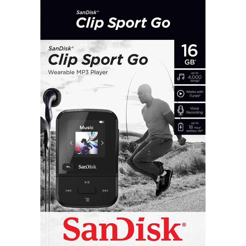 SanDisk Clip Sport Go 16GB MP3 Player -  Black