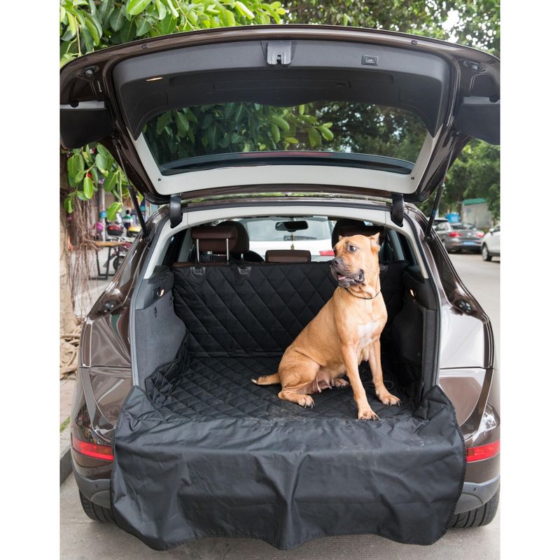 SUV Pet Cargo Liner Trunk Cover Waterproof Non-Slip Washable Material, Extra Long Size Universal Fit with Bumper Flap 80 x 52 Protect Prevents Scratches Marks & Spills