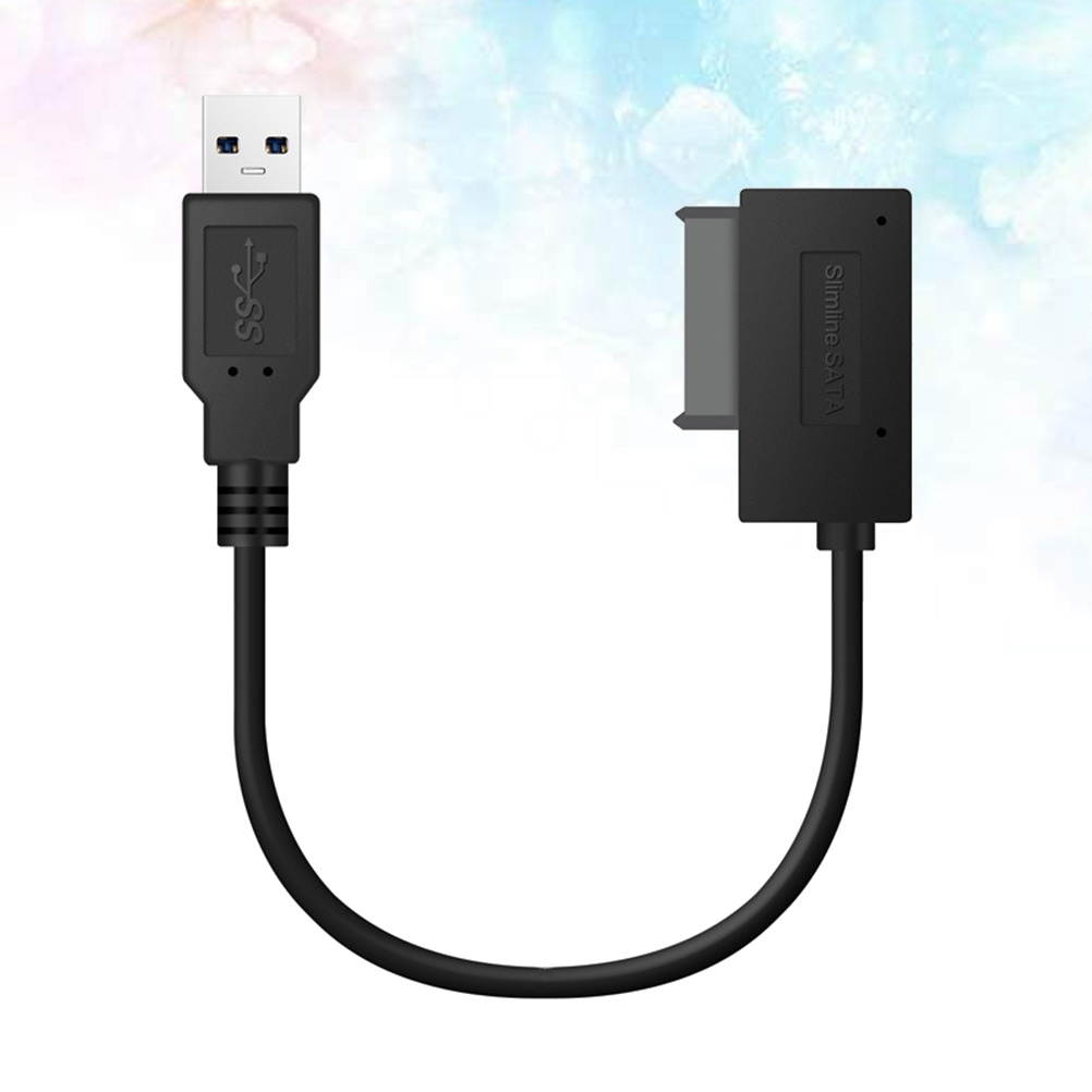 USB 3.0 To SATA II Adapter Cable USB 3.0 to 7+6 13 Pin Laptop DVD/ CD Optical Drive Data Transfer Cable for Windows 7/ 8/ Vista/ XP (Black)