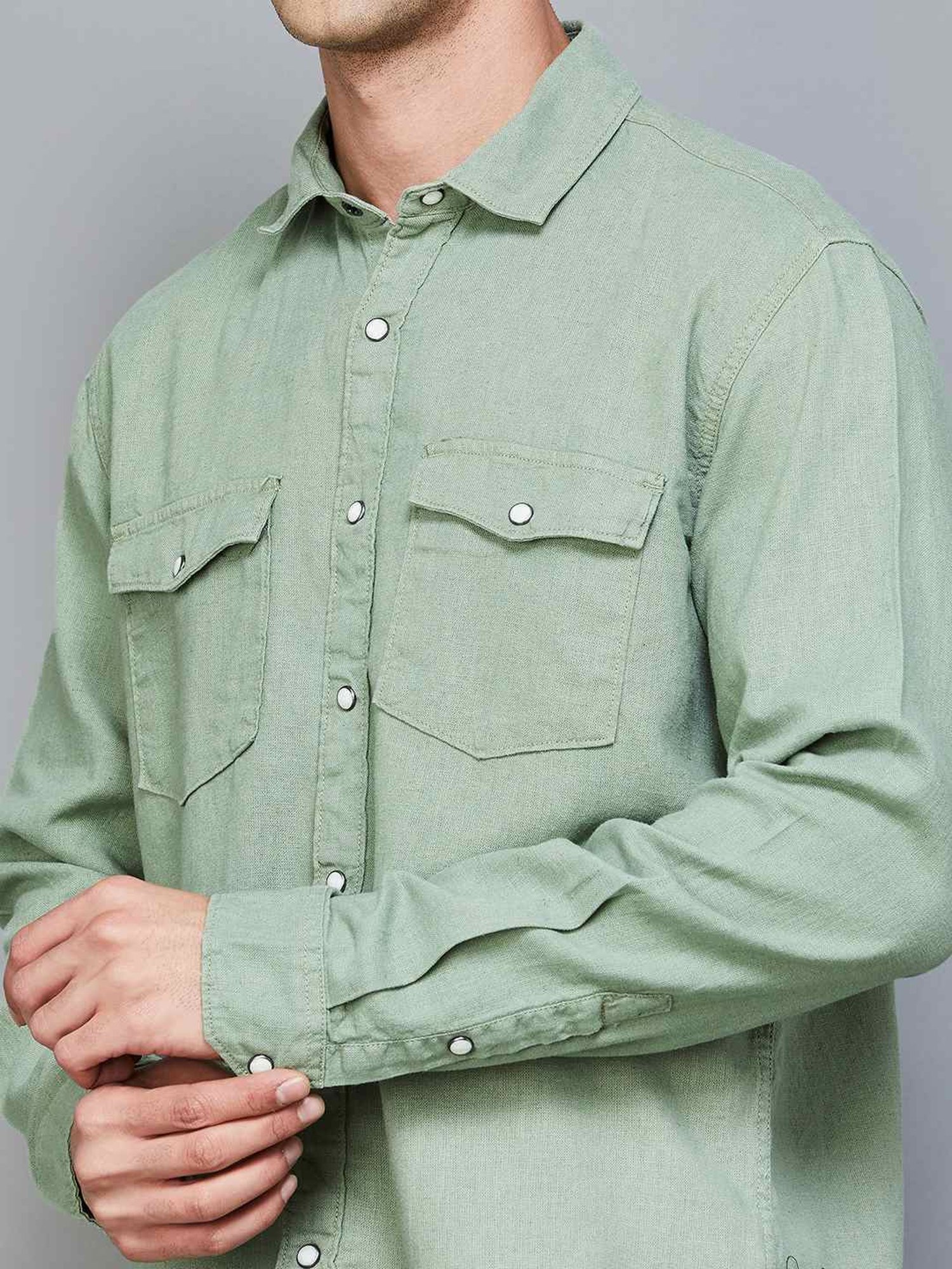 Forca by Lifestyle Sage Cotton Regular Fit Shirts