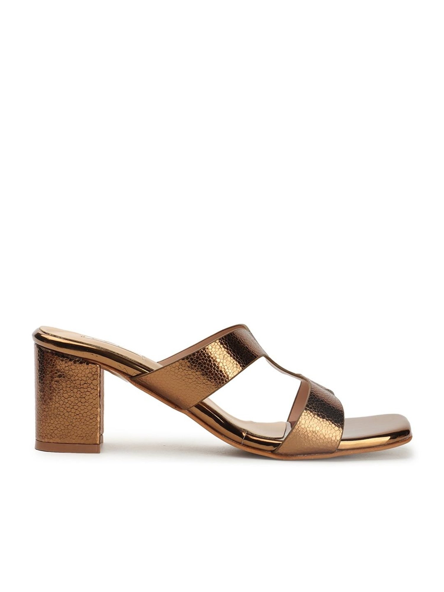 Elle Women's Antique Gold Casual Sandals
