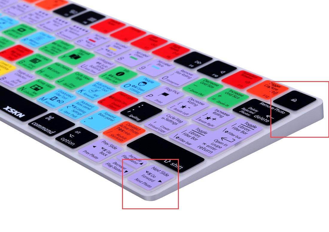XSKN Adobe Lightroom CC Shortcut Keyboard Cover for Apple Magic Keyboard (MLA22LL/A), US and EU Layout