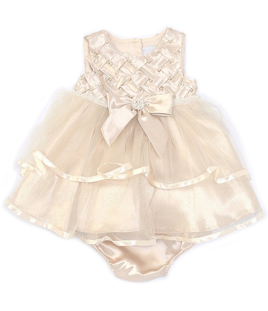 Habitual Baby Girls 12-24 Months Puff Short-Sleeve Asymmetrical Ruffled Denim Dress