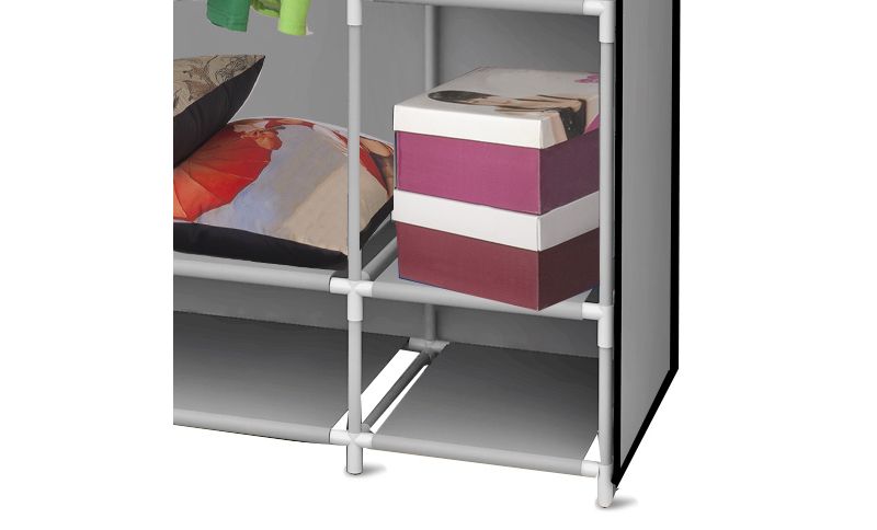 Home Basics Storage Closet with Shelving, Grey