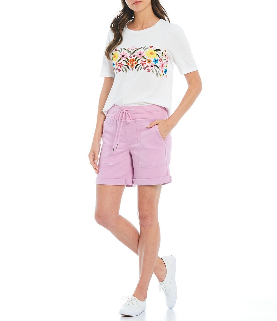 NYDJ Stretch Twill Drawstring Cargo Shorts