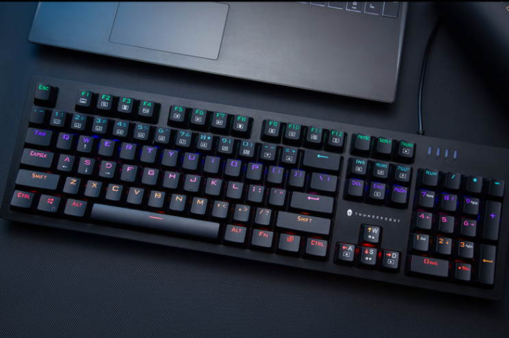 Thunderobot KG3104R Polar night  black   red Switch 104 keys Mechanical Gaming Keyboard  All Keys without Conflict