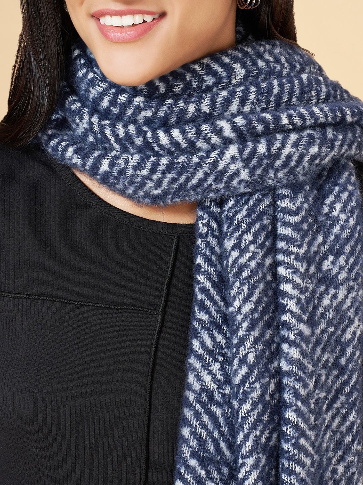 Forever Glam by Pantaloons Blue Printed Stole