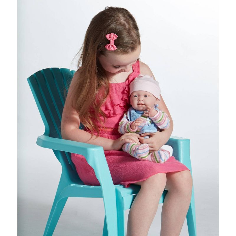 JC Toys La Newborn 15" Girl Doll - Striped Long Sleeve Pajama Outfit