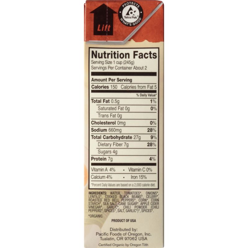 Pacific Foods Organic Vegetable Lentil & Roasted Red Pepper Soup - 17oz