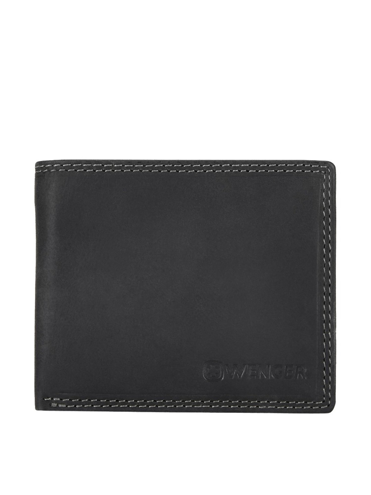 Wenger Hunter Black Casual Leather Bi-Fold Wallet for Men
