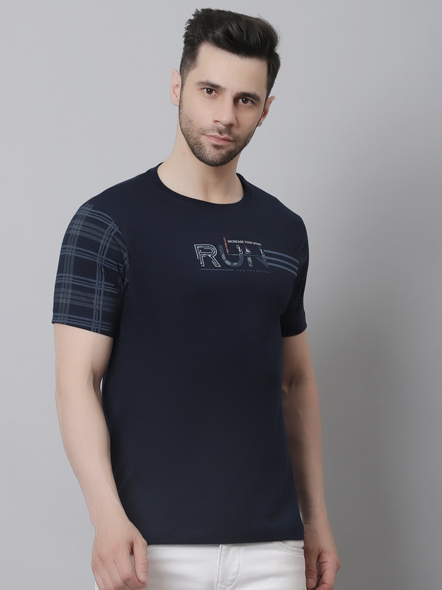 Venitian- Forbidden Clothing Navy Slim Fit Printed T-Shirt