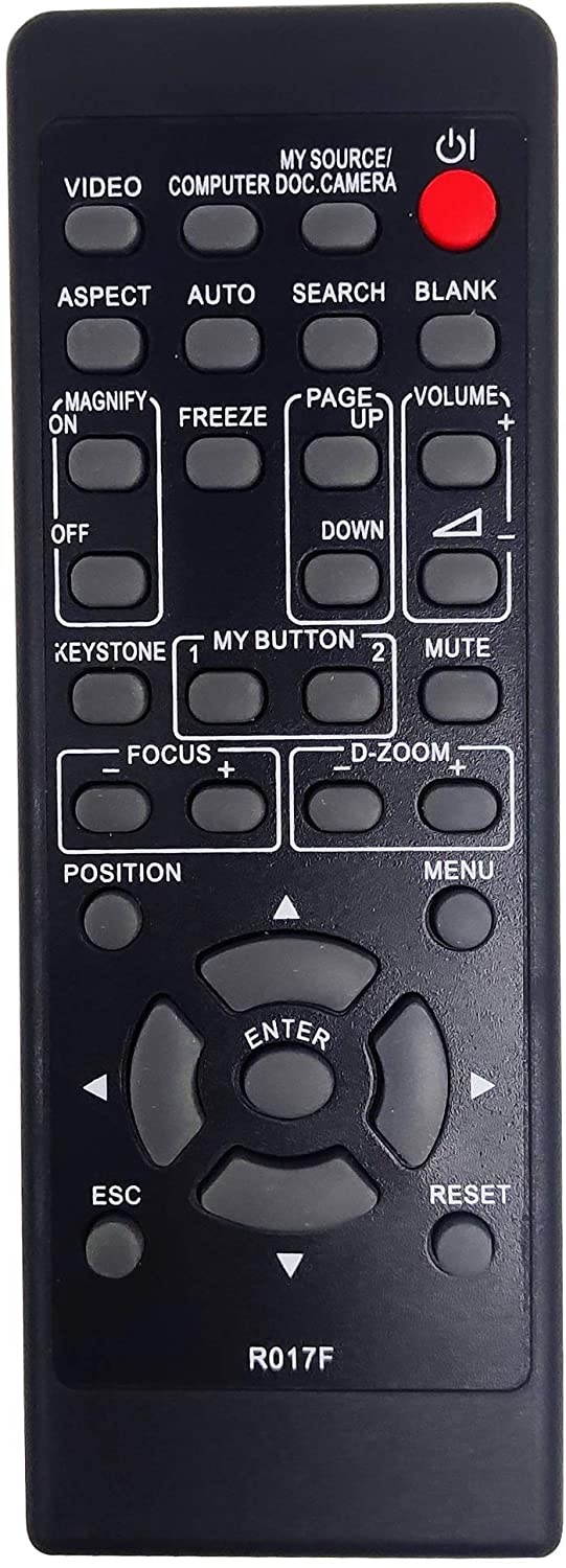 INTECHING R017F Projector Remote Control for Hitachi BZ-1, CP-A221N, CP-A222WN, CP-A301N, CP-A302WN, CP-A352WN, CP-AW2519N, CP-AW251N, CP-AW252WN, CP-AW312WN, CP-D27WN, CP-D32WN, CP-DW25WN