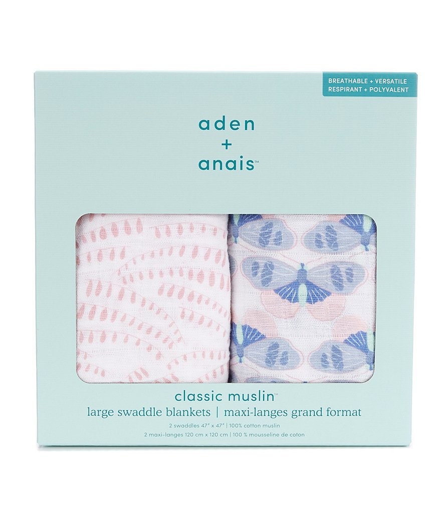 Aden + Anais Baby Deco 2-Pack Muslin Swaddle Blankets