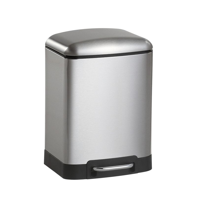happimess Ashley Rectangular 8-Gallon Trash Can with Soft-Close Lid with FREE Mini Trash Can, Stainless Steel
